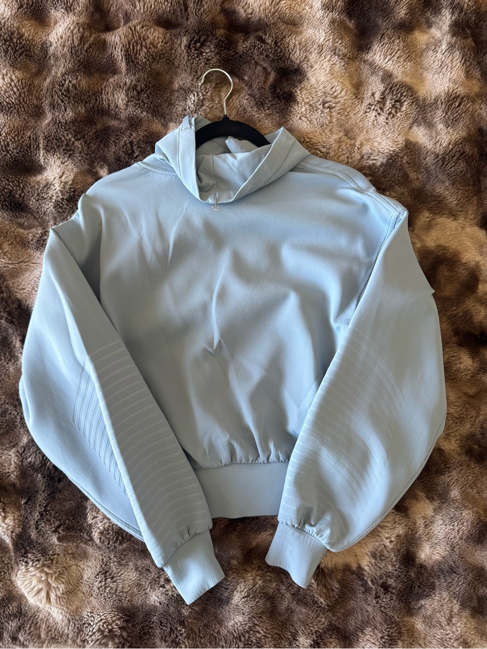lululemon athletica Light Blue Cropped Hoodie Jacket